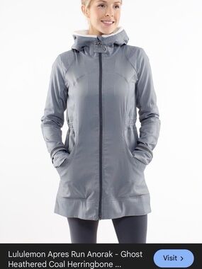 lululemon Ghost Heathered Coal Hooded Trench Coat